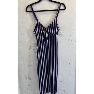 Womens Size L /XL Purple Striped  Pencil Dress Super Soft Coquette Sundress